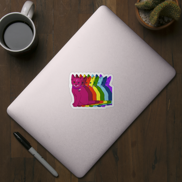 Rainbow Kitty Eight Kitties of ROYGBIV Feeling At Home by ElsewhereArt